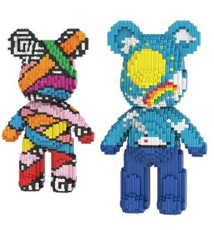 3D Kawaii Bear Model Micro Diamond Lightweight Building Blocks