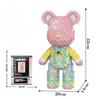 3D Kawaii Bear Model Micro Diamond Lightweight Building Blocks