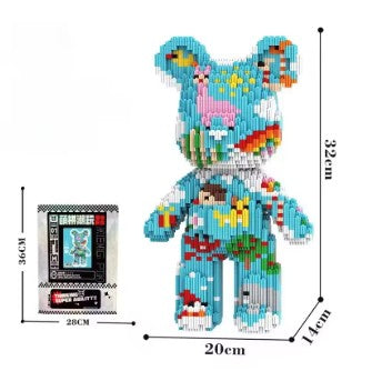 3D Kawaii Bear Model Micro Diamond Lightweight Building Blocks
