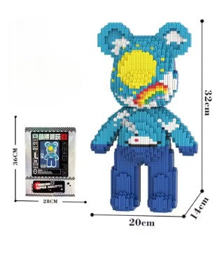 3D Kawaii Bear Model Micro Diamond Lightweight Building Blocks