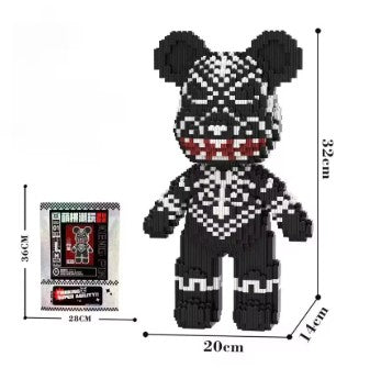 3D Kawaii Bear Model Micro Diamond Lightweight Building Blocks