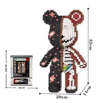 3D Kawaii Bear Model Micro Diamond Lightweight Building Blocks